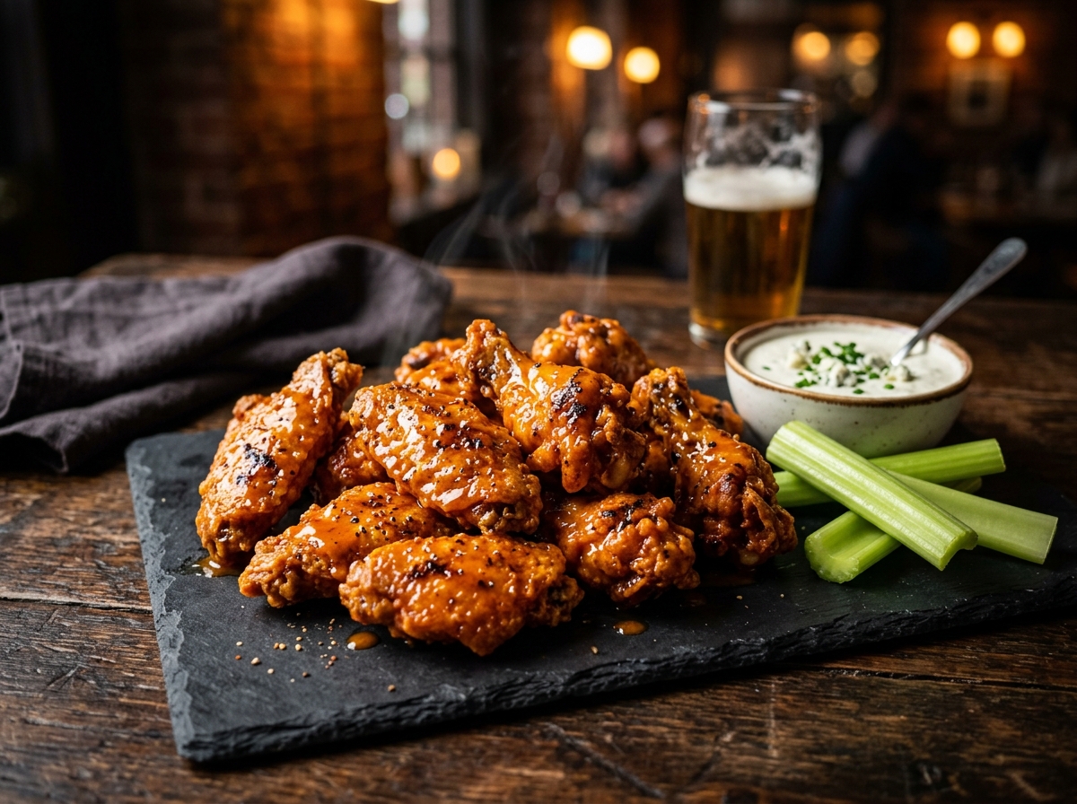 Buffalo Wings — Alitas crujientes en salsa buffalo picante